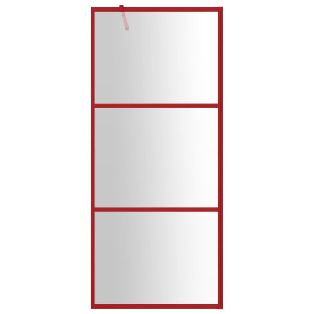 Vidaxl begehete Duschwand transparent 80x195 cm ESG Glasrot