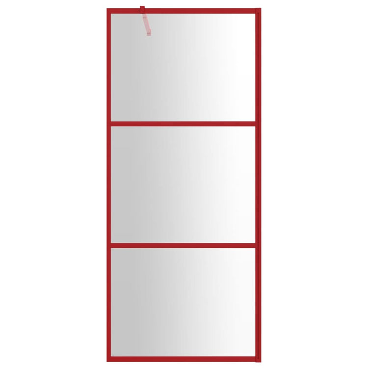 Vidaxl begehete Duschwand transparent 80x195 cm ESG Glasrot