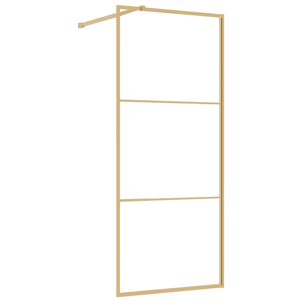 Vidaxl begehete Duschwand transparent 80x195 cm ESG-Glas Goldfarbe