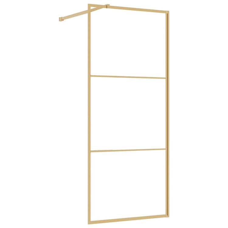 Vidaxl begehete Duschwand transparent 80x195 cm ESG-Glas Goldfarbe