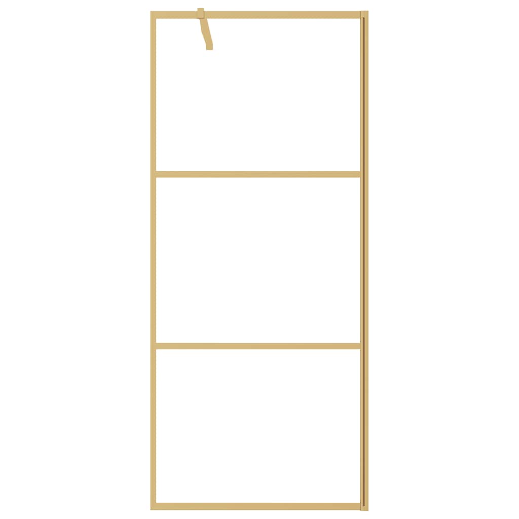 Vidaxl begehete Duschwand transparent 80x195 cm ESG-Glas Goldfarbe