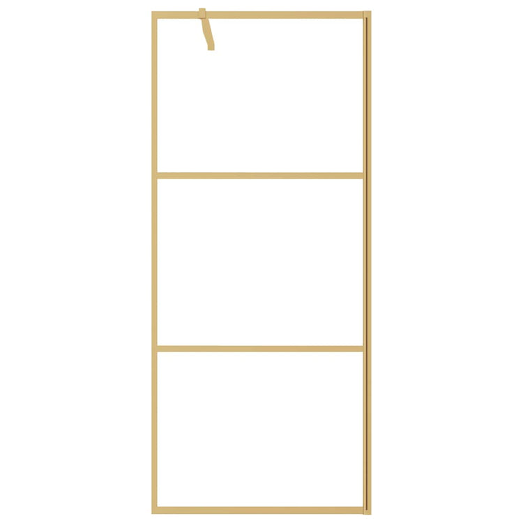 Vidaxl begehete Duschwand transparent 80x195 cm ESG-Glas Goldfarbe