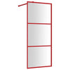 Vidaxl begehete Duschwand transparent 90x195 cm ESG Glasrot