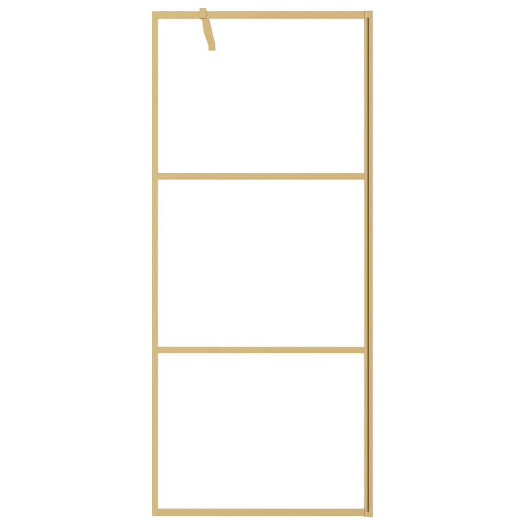 Vidaxl begehete Duschwand transparent 90x195 cm ESG Glas Gold gefärbt