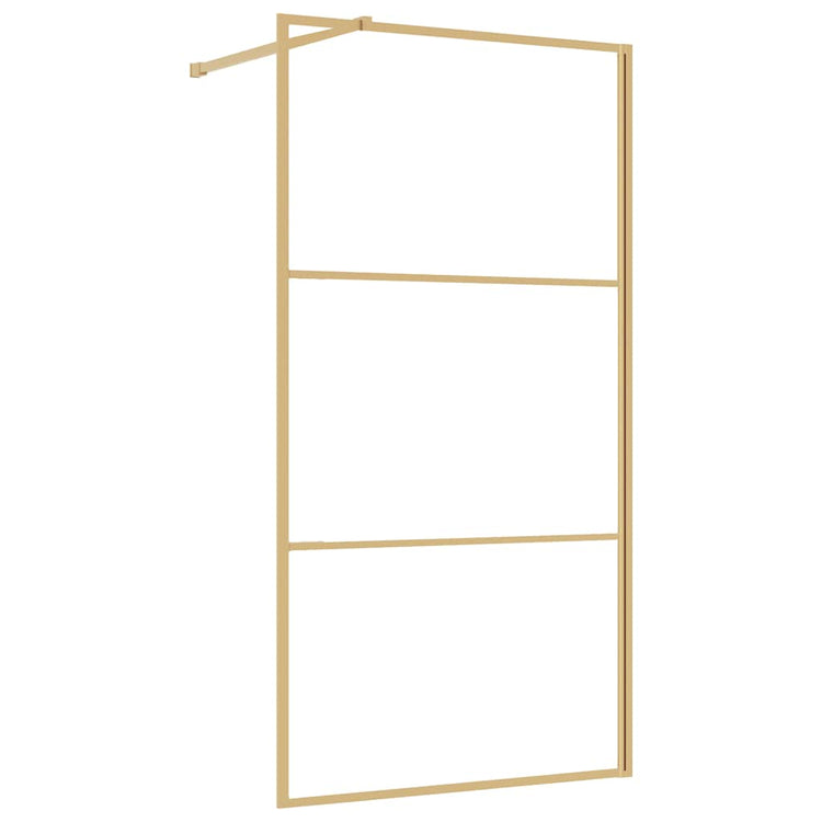 Vidaxl begehete Duschwand transparent 100x195 cm ESG-Glas Goldfarbe