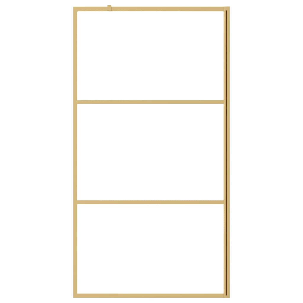 Vidaxl begehete Duschwand transparent 100x195 cm ESG-Glas Goldfarbe