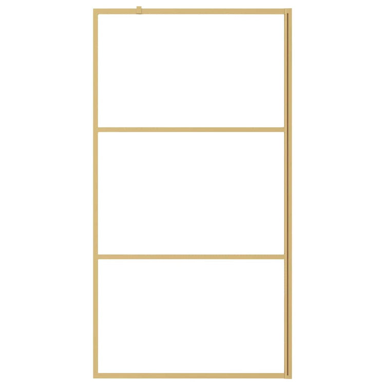 Vidaxl begehete Duschwand transparent 100x195 cm ESG-Glas Goldfarbe