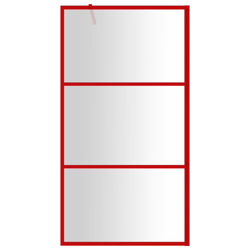 Vidaxl begehete Duschwand transparent 115x195 cm ESG Glasrot
