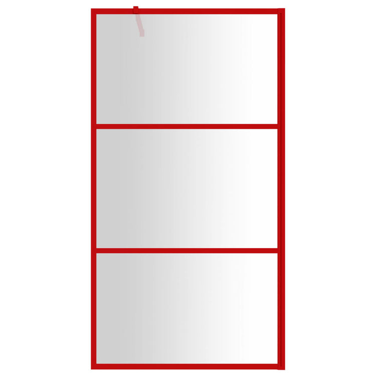 Vidaxl begehete Duschwand transparent 115x195 cm ESG Glasrot