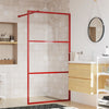 Vidaxl begehete Duschwand transparent 115x195 cm ESG Glasrot