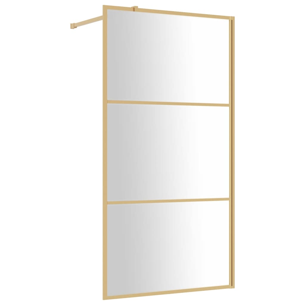 Vidaxl begehete Duschwand transparent 115x195 cm ESG Glas Gold gefärbt