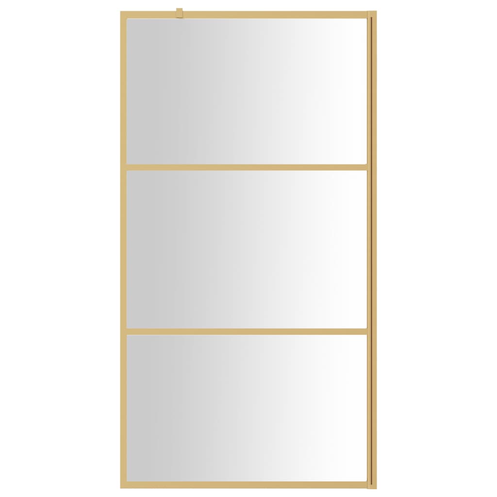Vidaxl begehete Duschwand transparent 115x195 cm ESG Glas Gold gefärbt