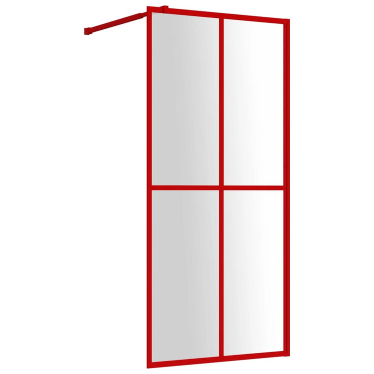 Vidaxl begehete Duschwand transparent 80x195 cm ESG Glasrot