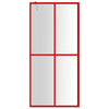 Vidaxl begehete Duschwand transparent 80x195 cm ESG Glasrot