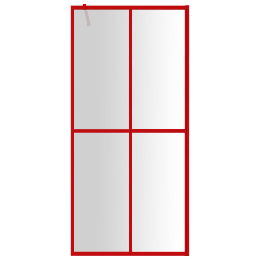 Vidaxl begehete Duschwand transparent 80x195 cm ESG Glasrot