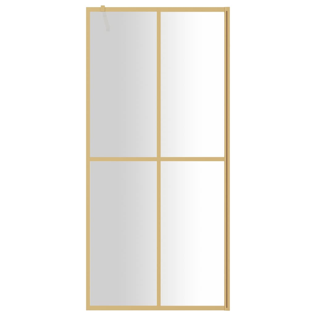 Vidaxl begehete Duschwand transparent 80x195 cm ESG-Glas Goldfarbe