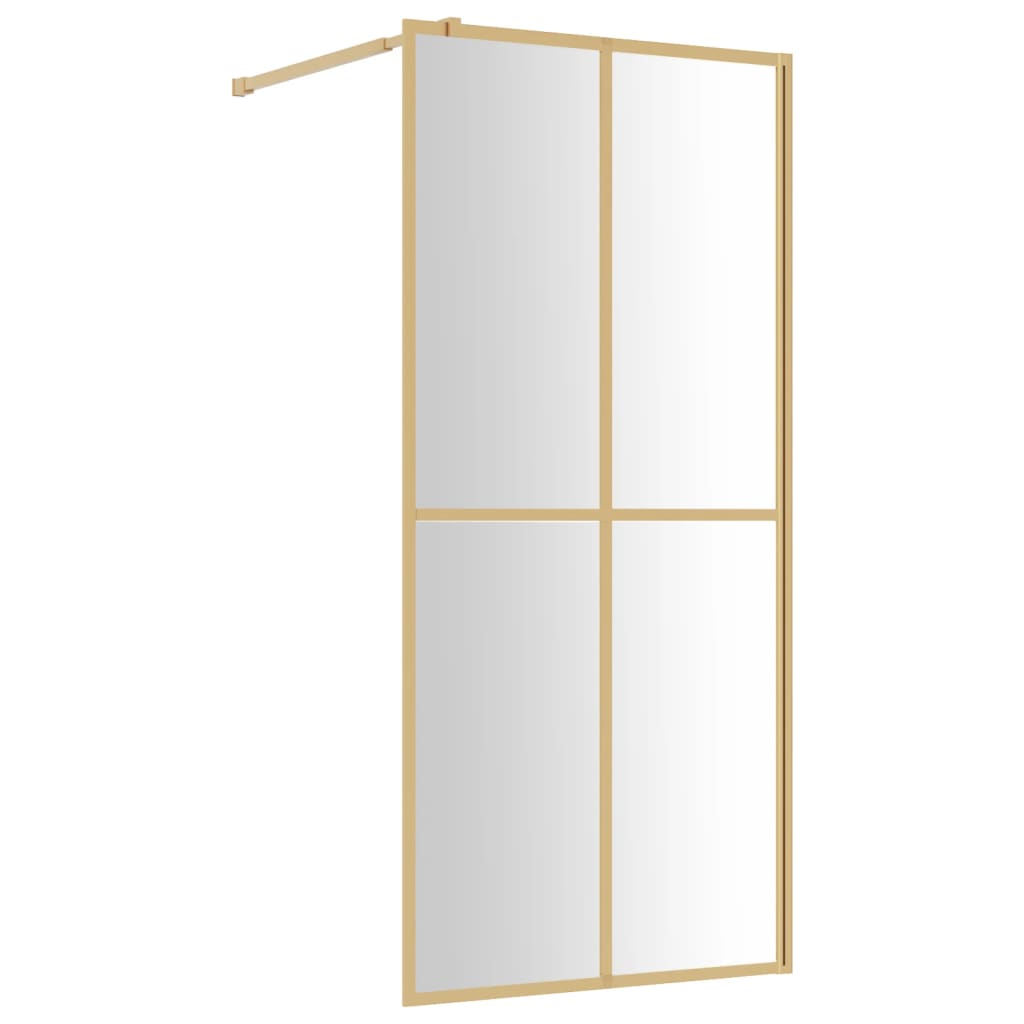 Vidaxl begehete Duschwand transparent 90x195 cm ESG Glas Gold gefärbt