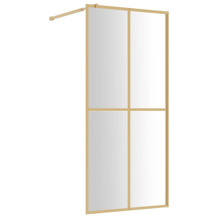 Vidaxl begehete Duschwand transparent 90x195 cm ESG Glas Gold gefärbt
