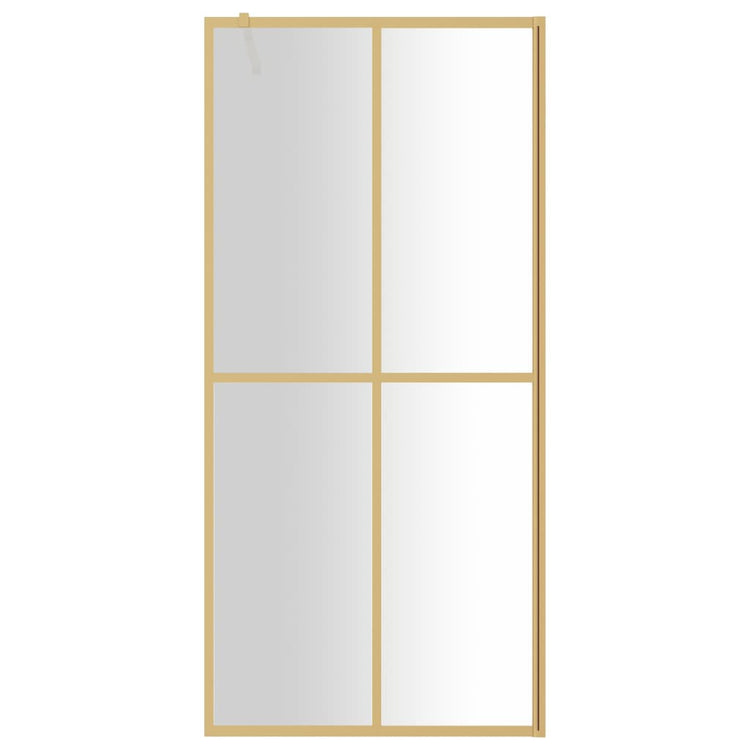 Vidaxl begehete Duschwand transparent 90x195 cm ESG Glas Gold gefärbt