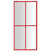 Vidaxl begehete Duschwand transparent 100x195 cm ESG Glasrot