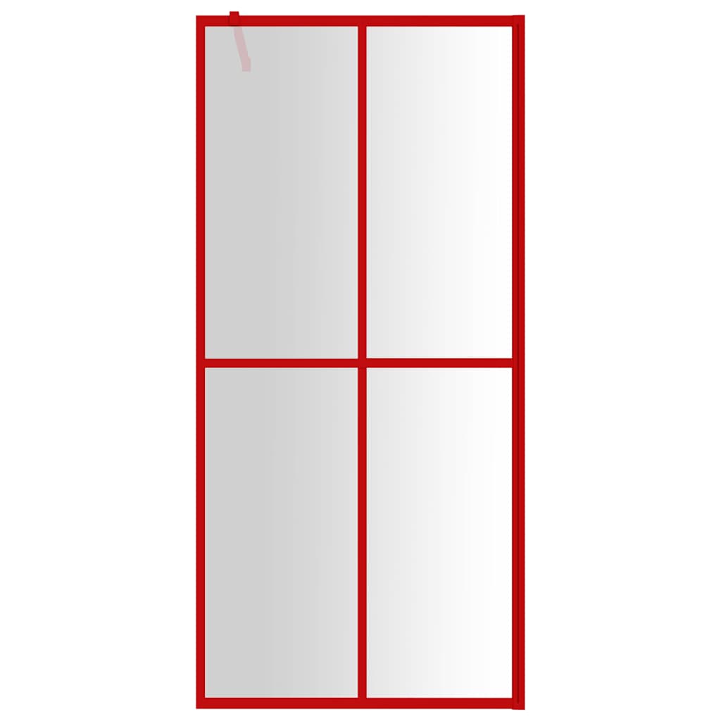Vidaxl begehete Duschwand transparent 100x195 cm ESG Glasrot