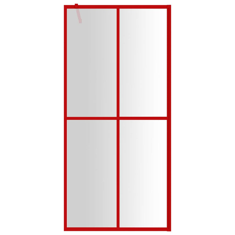 Vidaxl begehete Duschwand transparent 100x195 cm ESG Glasrot