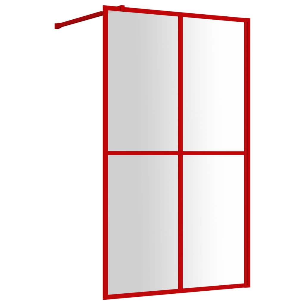 Vidaxl begehete Duschwand transparent 118x195 cm ESG Glasrot