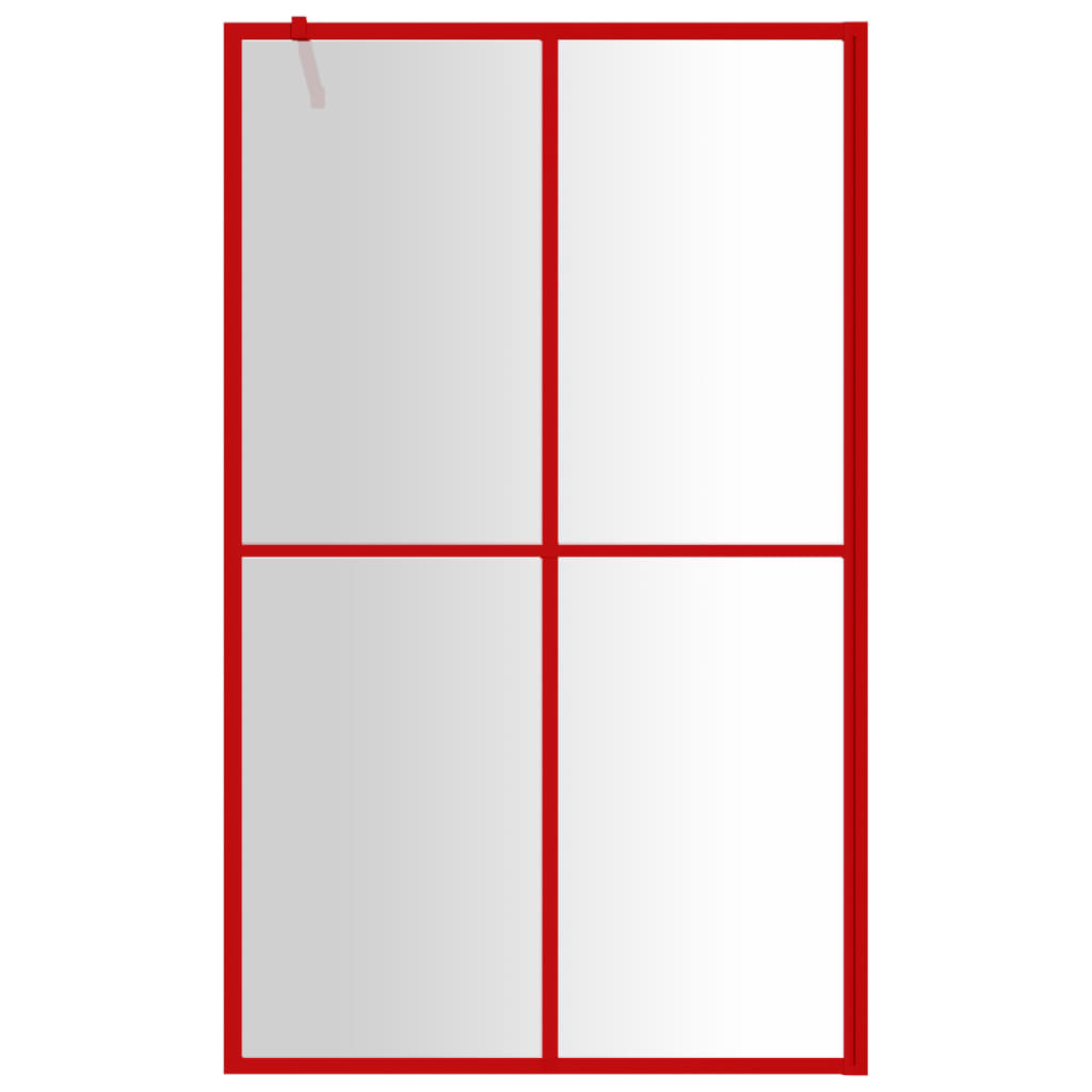 Vidaxl begehete Duschwand transparent 118x195 cm ESG Glasrot