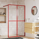 Vidaxl begehete Duschwand transparent 118x195 cm ESG Glasrot - afbeelding 1