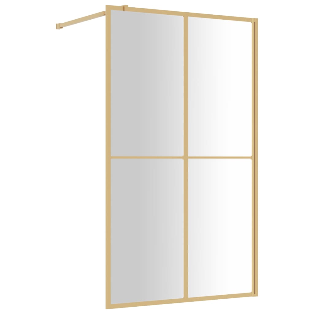 Vidaxl begehete Duschwand transparent 118x195 cm Esg-Glas Goldfarbe