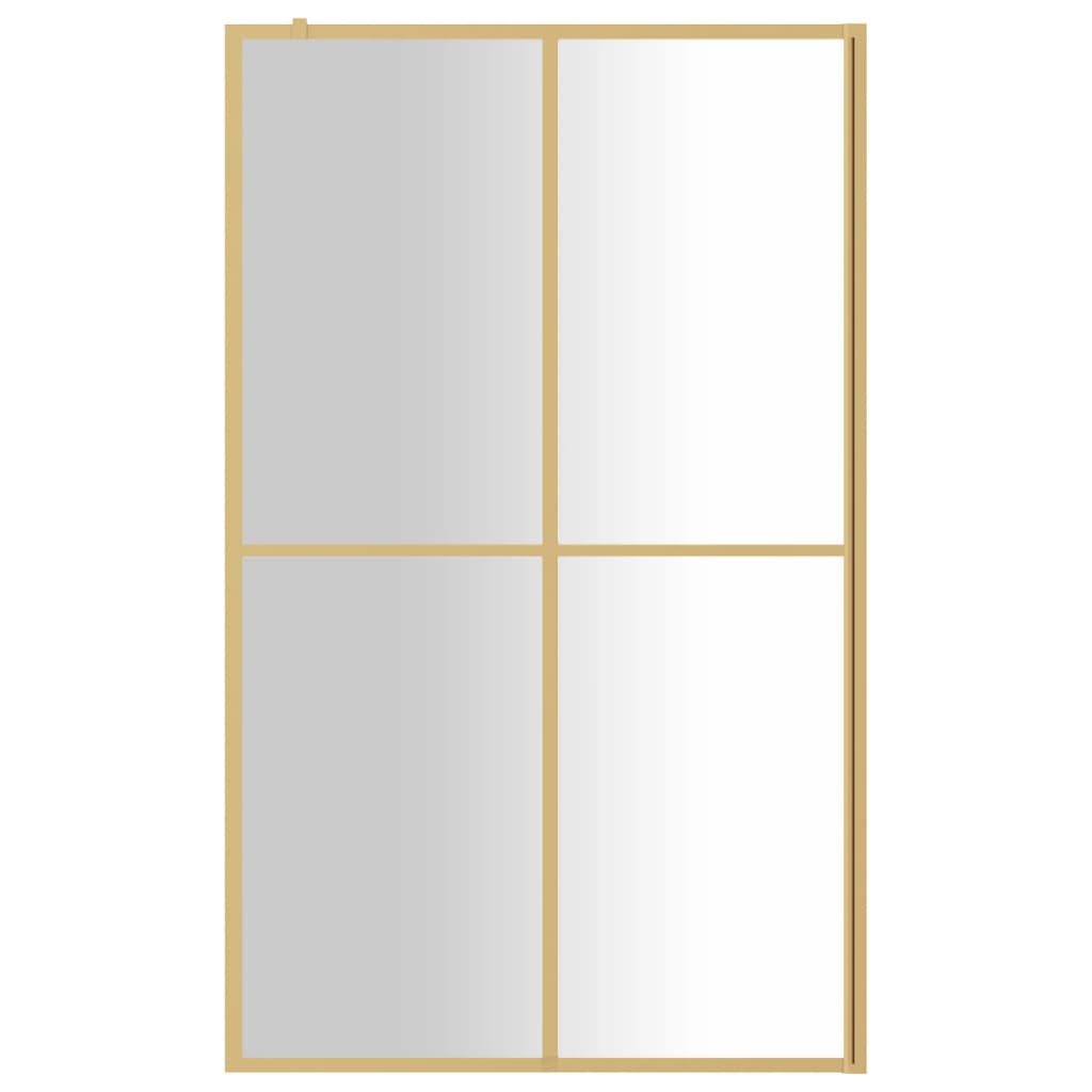 Vidaxl begehete Duschwand transparent 118x195 cm Esg-Glas Goldfarbe