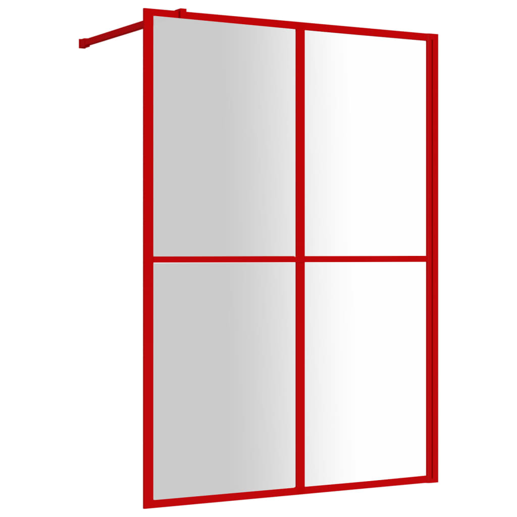 Vidaxl begehete Duschwand transparent 140x195 cm ESG Glasrot