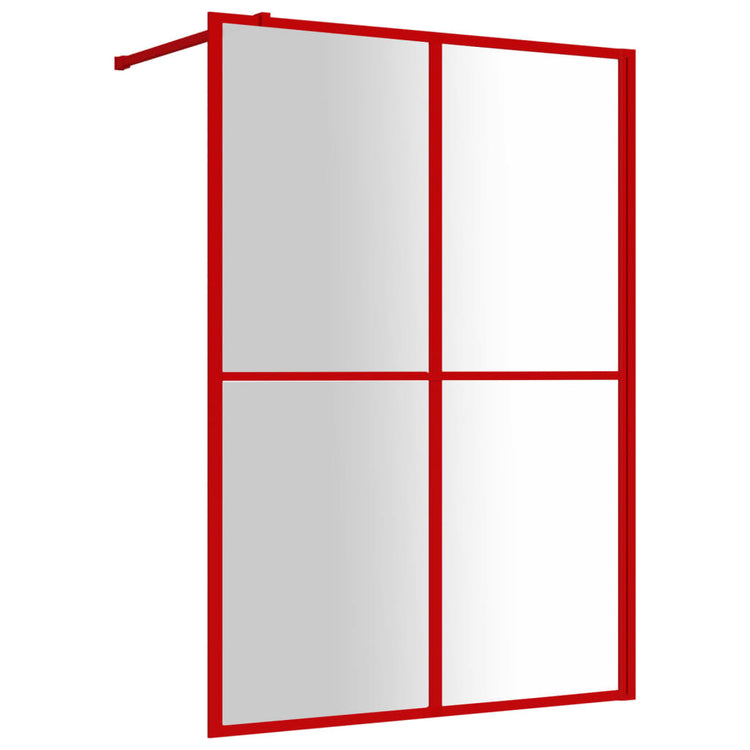 Vidaxl begehete Duschwand transparent 140x195 cm ESG Glasrot