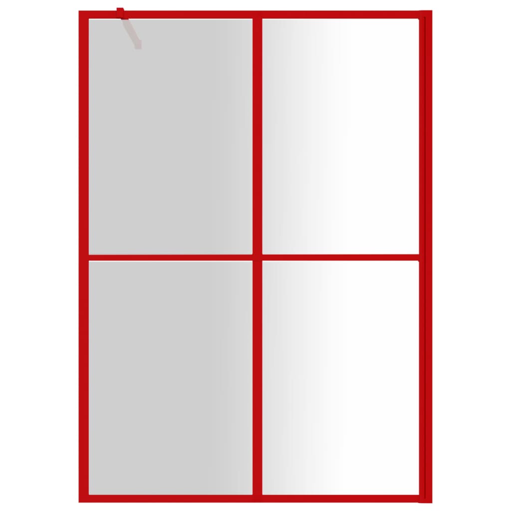 Vidaxl begehete Duschwand transparent 140x195 cm ESG Glasrot