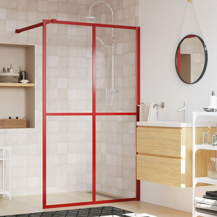 Vidaxl begehete Duschwand transparent 140x195 cm ESG Glasrot