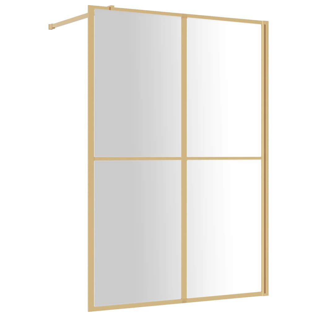 Vidaxl begehete Duschwand transparent 140x195 cm ESG Glas Gold gefärbt