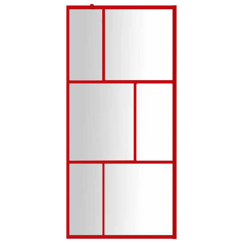 Vidaxl begehete Duschwand transparent 80x195 cm ESG Glasrot