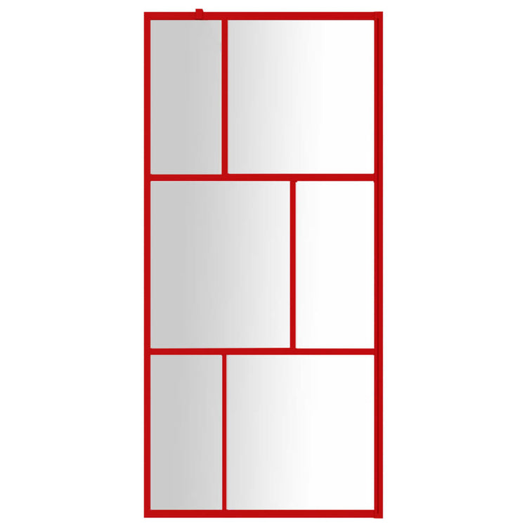 Vidaxl begehete Duschwand transparent 80x195 cm ESG Glasrot