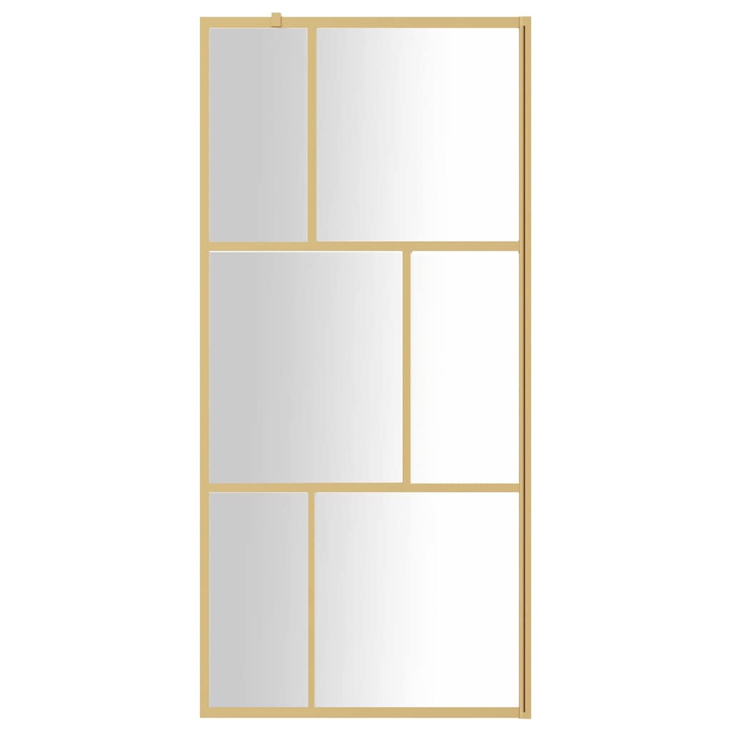 Vidaxl begehete Duschwand transparent 80x195 cm ESG-Glas Goldfarbe