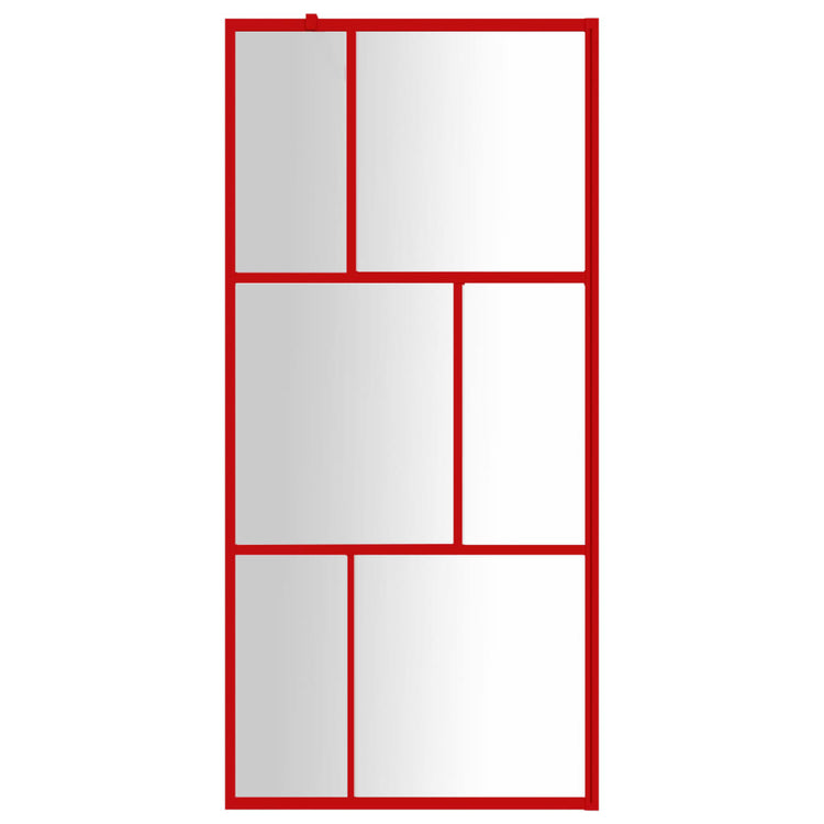 Vidaxl begehete Duschwand transparent 90x195 cm ESG Glasrot