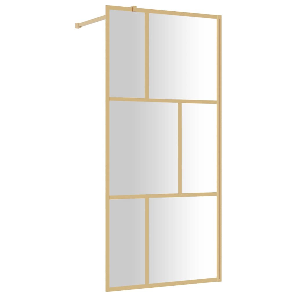 Vidaxl begehete Duschwand transparent 90x195 cm ESG Glas Gold gefärbt
