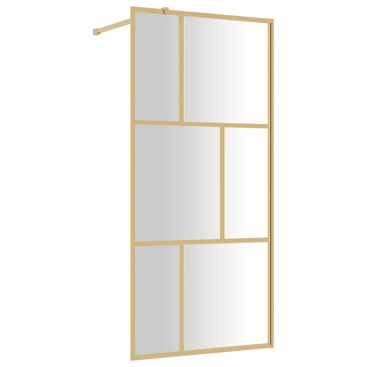 Vidaxl begehete Duschwand transparent 90x195 cm ESG Glas Gold gefärbt