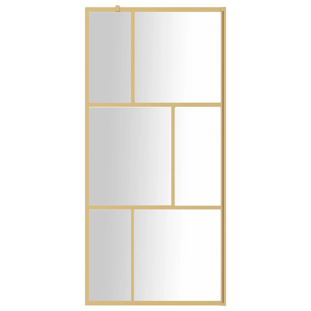 Vidaxl begehete Duschwand transparent 90x195 cm ESG Glas Gold gefärbt
