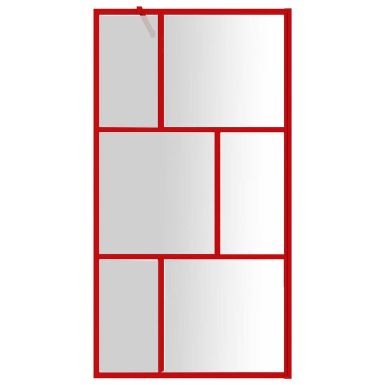 Vidaxl begehete Duschwand transparent 100x195 cm ESG Glasrot