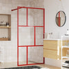 Vidaxl begehete Duschwand transparent 100x195 cm ESG Glasrot