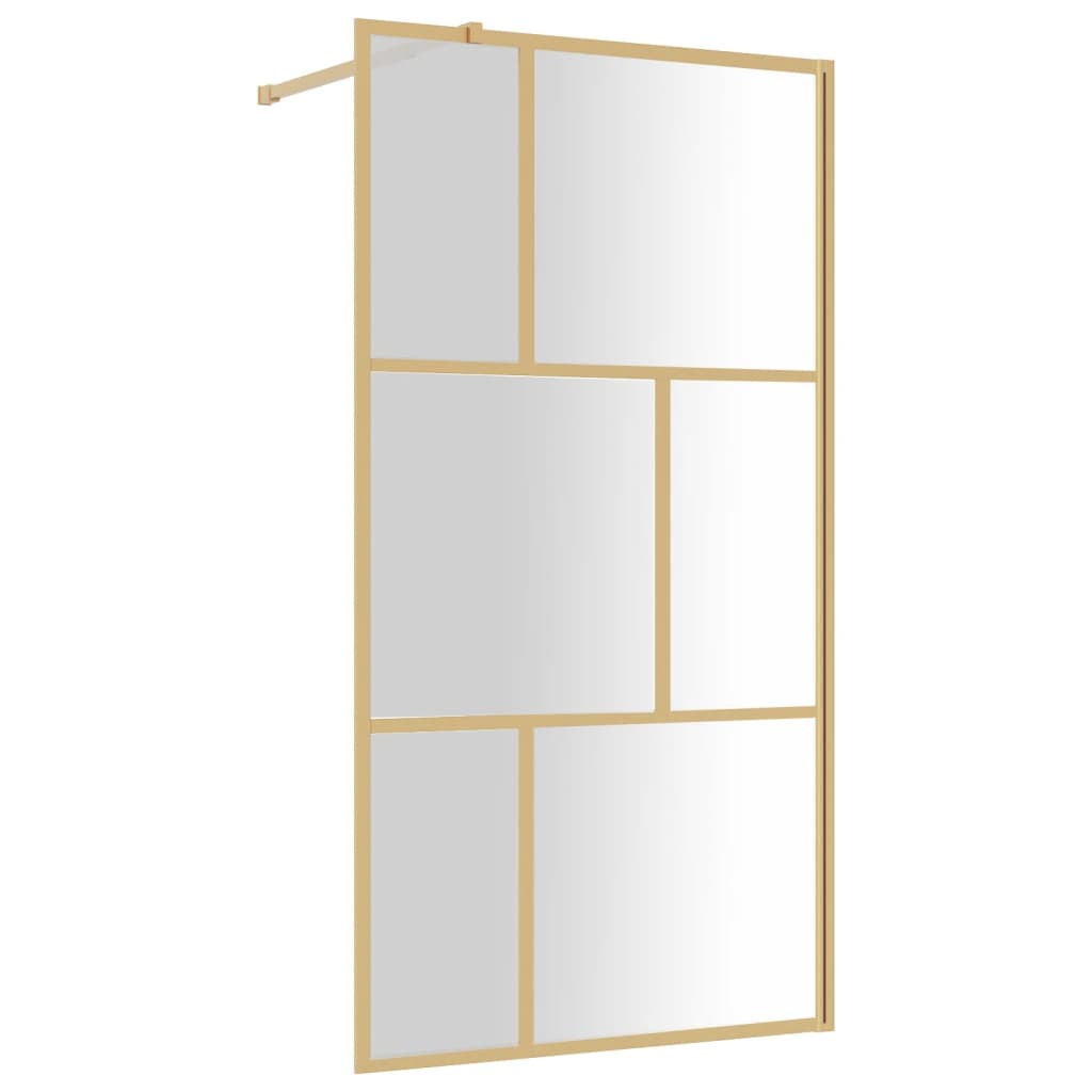 Vidaxl begehete Duschwand transparent 100x195 cm ESG-Glas Goldfarbe