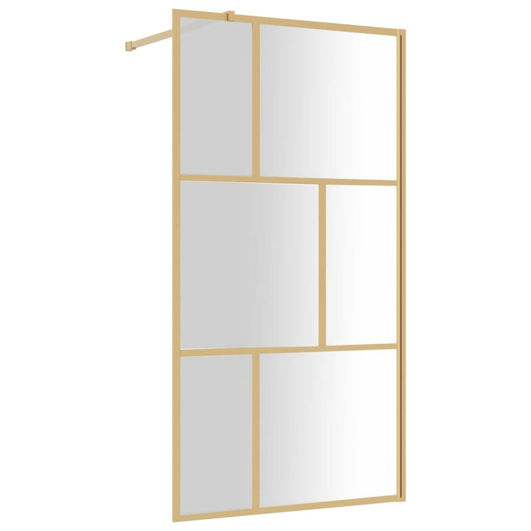 Vidaxl begehete Duschwand transparent 100x195 cm ESG-Glas Goldfarbe