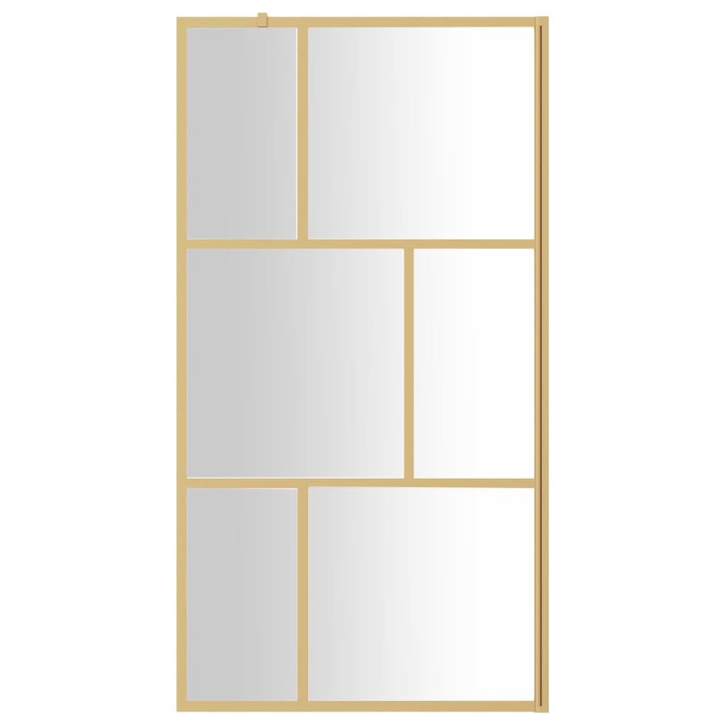 Vidaxl begehete Duschwand transparent 100x195 cm ESG-Glas Goldfarbe