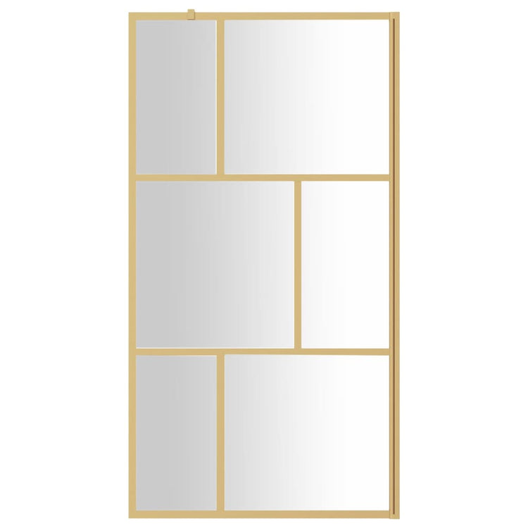 Vidaxl begehete Duschwand transparent 100x195 cm ESG-Glas Goldfarbe