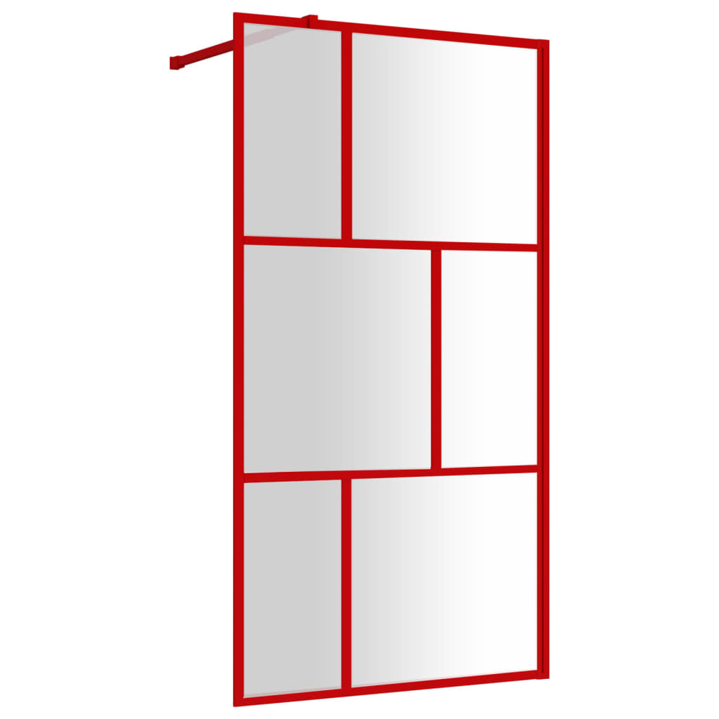 Vidaxl begehete Duschwand transparent 115x195 cm ESG Glasrot
